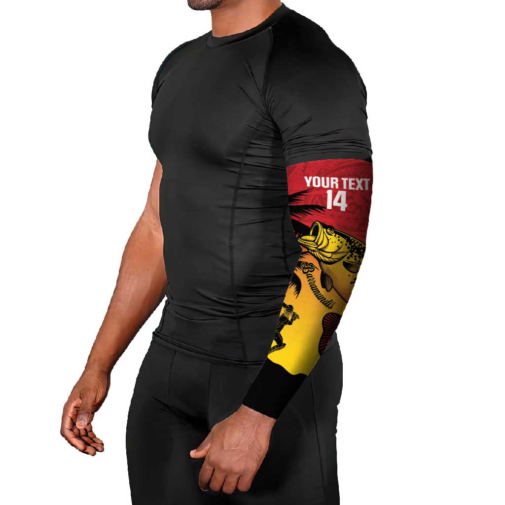 Custom Papua New Guinea Cricket Arm Sleeves PNG Barramundis - Polynesian Pride