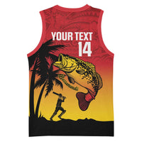 Custom Papua New Guinea Cricket Basketball Jersey PNG Barramundis - Polynesian Pride