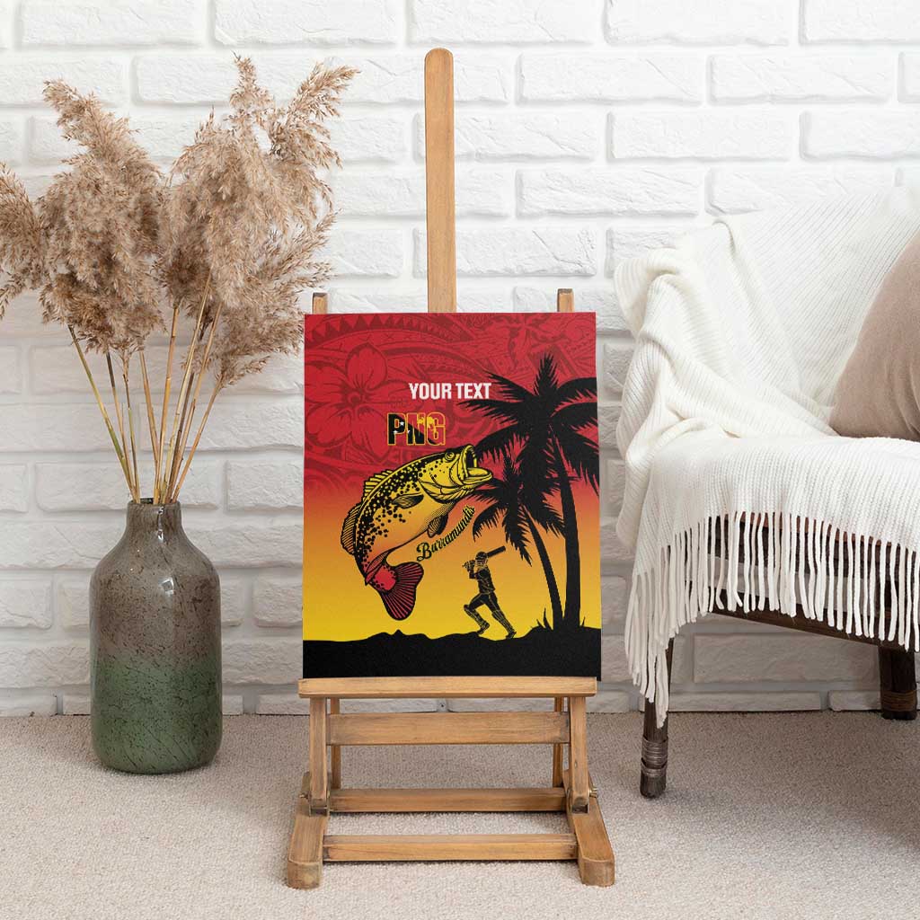 Custom Papua New Guinea Cricket Canvas Wall Art PNG Barramundis - Polynesian Pride