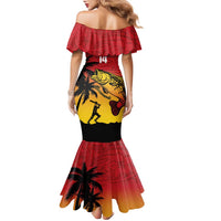Custom Papua New Guinea Cricket Family Matching Mermaid Dress and Hawaiian Shirt PNG Barramundis LT14 - Polynesian Pride