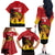 Custom Papua New Guinea Cricket Family Matching Off The Shoulder Long Sleeve Dress and Hawaiian Shirt PNG Barramundis - Polynesian Pride