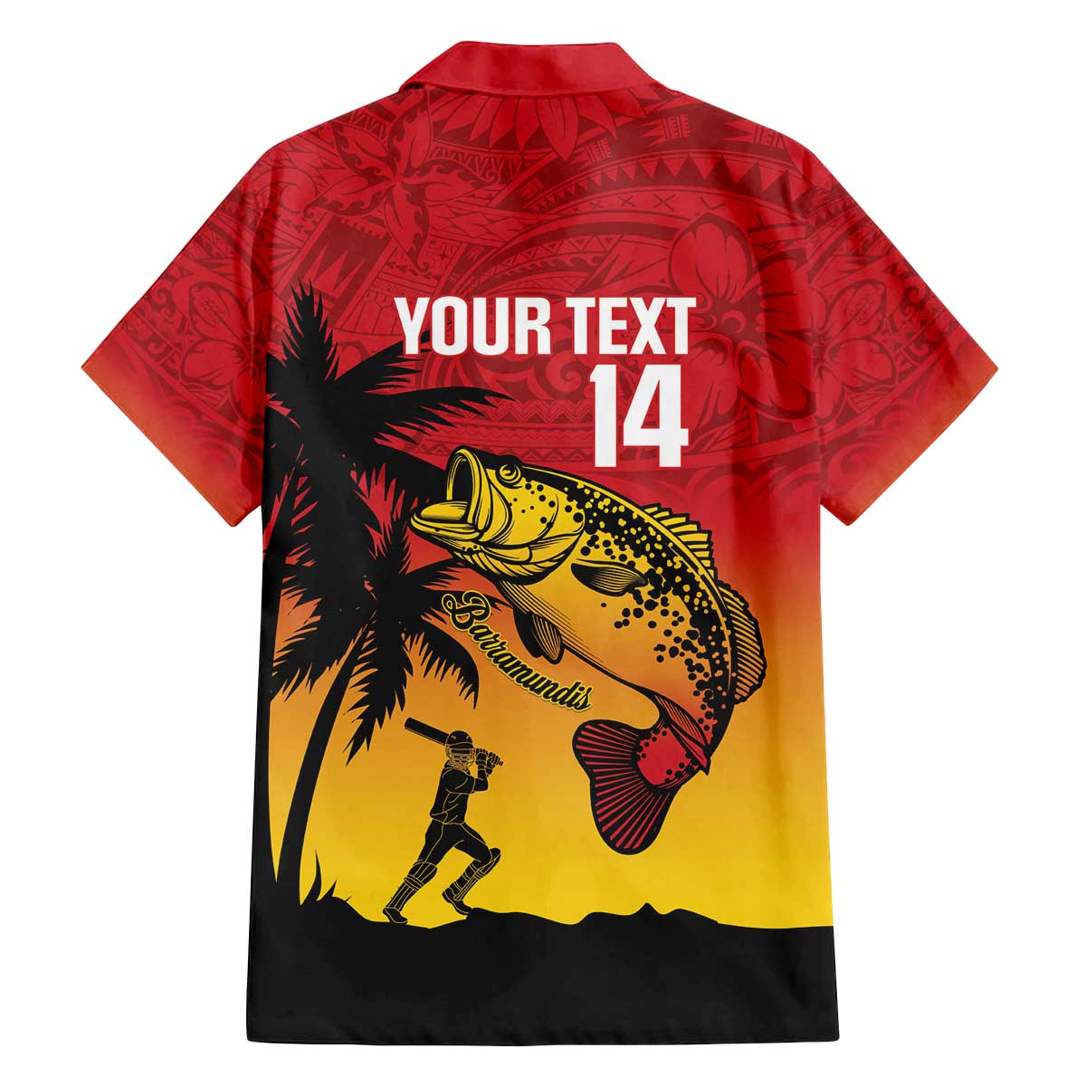 Custom Papua New Guinea Cricket Family Matching Off The Shoulder Long Sleeve Dress and Hawaiian Shirt PNG Barramundis LT14 - Polynesian Pride