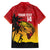 Custom Papua New Guinea Cricket Family Matching Off The Shoulder Long Sleeve Dress and Hawaiian Shirt PNG Barramundis - Polynesian Pride