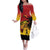 Custom Papua New Guinea Cricket Family Matching Off The Shoulder Long Sleeve Dress and Hawaiian Shirt PNG Barramundis - Polynesian Pride