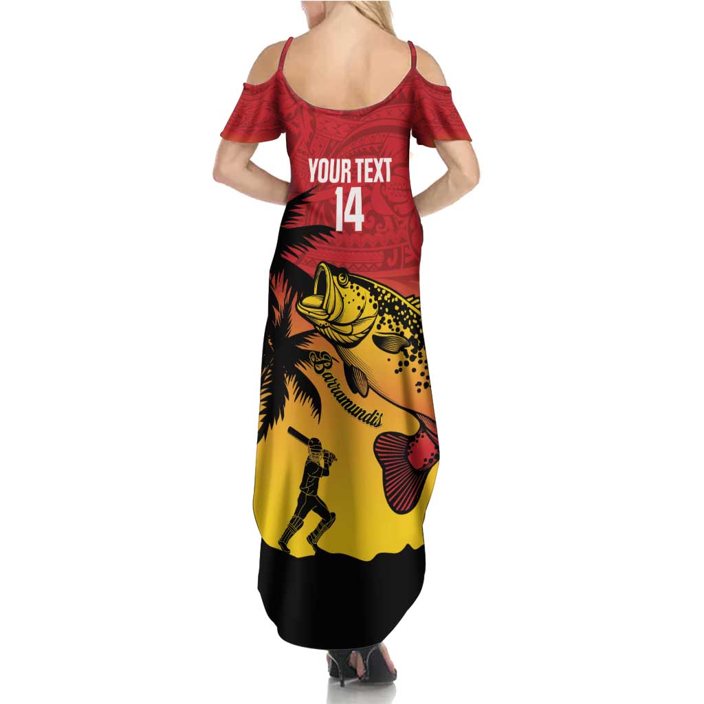 Custom Papua New Guinea Cricket Family Matching Summer Maxi Dress and Hawaiian Shirt PNG Barramundis LT14 - Polynesian Pride