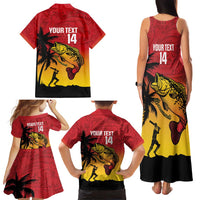 Custom Papua New Guinea Cricket Family Matching Tank Maxi Dress and Hawaiian Shirt PNG Barramundis LT14 - Polynesian Pride