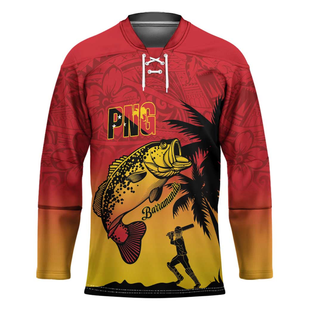 Custom Papua New Guinea Cricket Hockey Jersey PNG Barramundis - Polynesian Pride