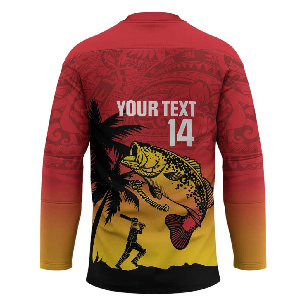 Custom Papua New Guinea Cricket Hockey Jersey PNG Barramundis - Polynesian Pride