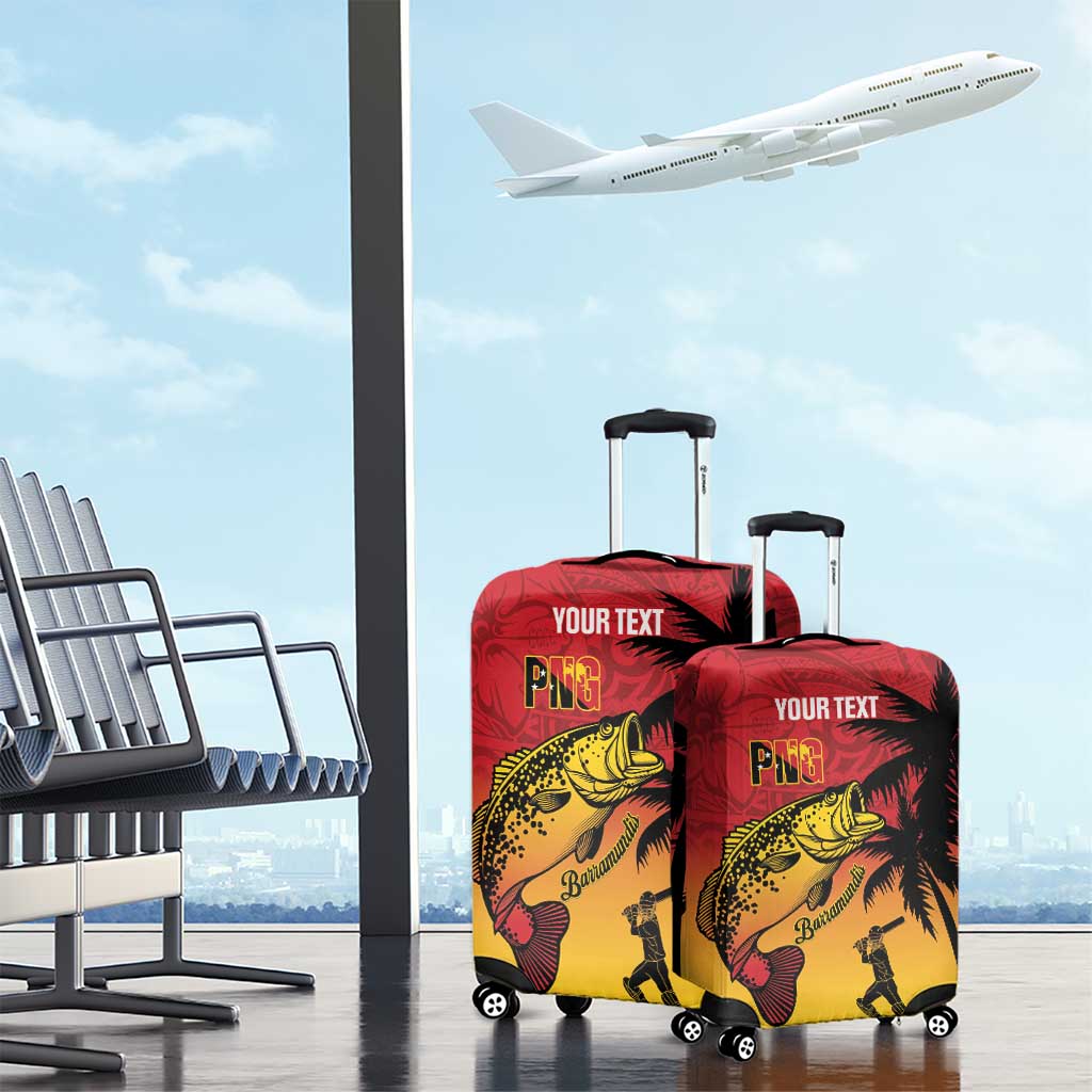 Custom Papua New Guinea Cricket Luggage Cover PNG Barramundis - Polynesian Pride