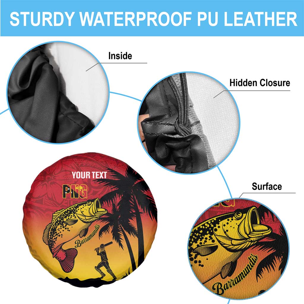 Custom Papua New Guinea Cricket Spare Tire Cover PNG Barramundis - Polynesian Pride
