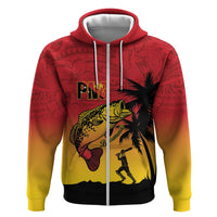 Custom Papua New Guinea Cricket Zip Hoodie PNG Barramundis - Polynesian Pride