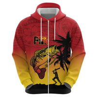 Custom Papua New Guinea Cricket Zip Hoodie PNG Barramundis - Polynesian Pride