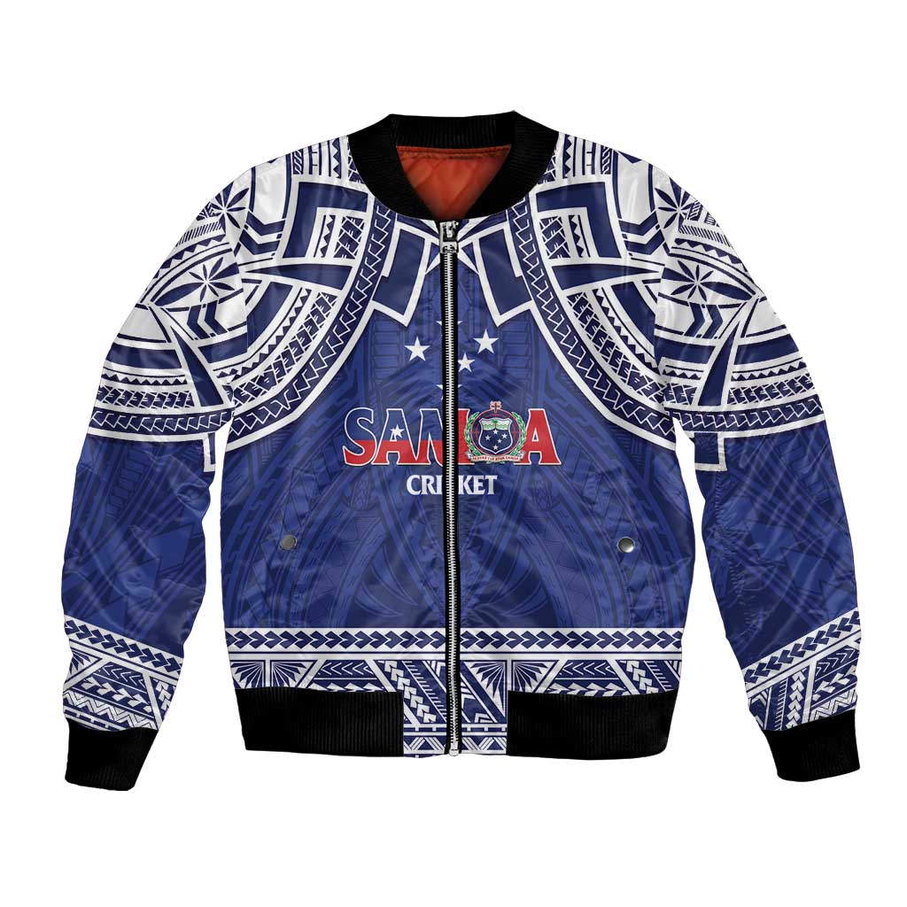 Custom Samoa Cricket Bomber Jacket Go Champions Samoan - Polynesian Pride