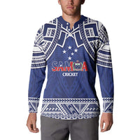 Custom Samoa Cricket Button Sweatshirt Go Champions Samoan - Polynesian Pride