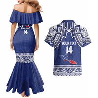 Custom Samoa Cricket Couples Matching Mermaid Dress and Hawaiian Shirt Go Champions Samoan - Polynesian Pride