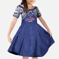 Custom Samoa Cricket Family Matching Short Sleeve Bodycon Dress and Hawaiian Shirt Go Champions Samoan - Polynesian Pride