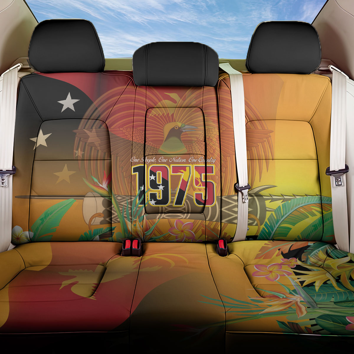 Papua New Guinea Independence Day Back Car Seat Cover One People One Nation One Country