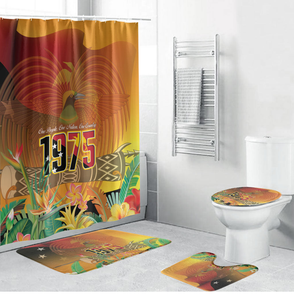 Papua New Guinea Independence Day Bathroom Set One People One Nation One Country LT14 Bathroom Set (4 pcs) Multicolor - Polynesian Pride