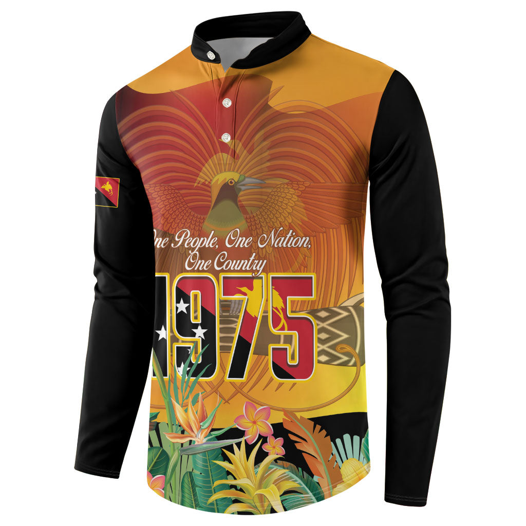 Personalised Papua New Guinea Independence Day Button Sweatshirt One People One Nation One Country