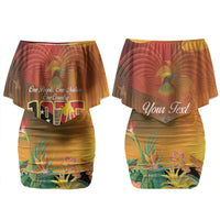 Personalised Papua New Guinea Independence Day Couples Matching Off Shoulder Short Dress and Hawaiian Shirt One People One Nation One Country