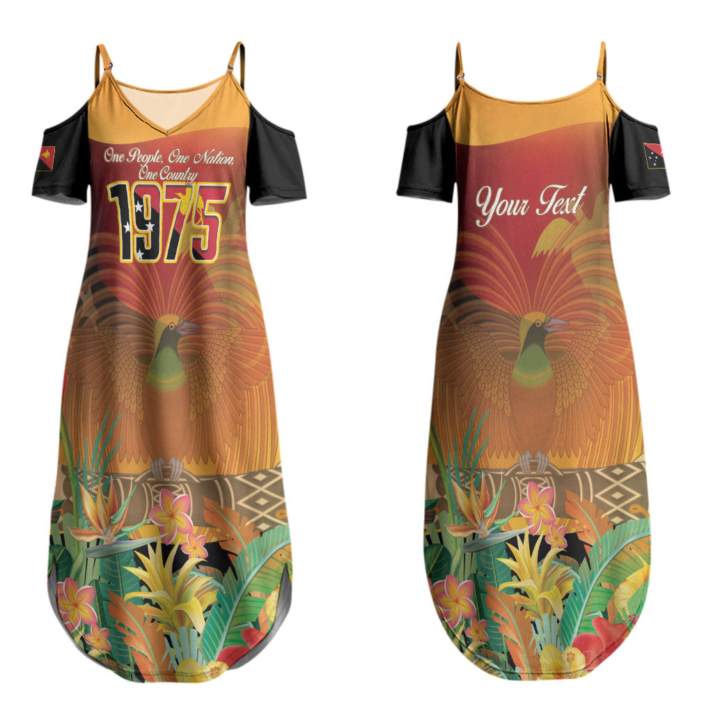 Personalised Papua New Guinea Independence Day Couples Matching Summer Maxi Dress and Hawaiian Shirt One People One Nation One Country