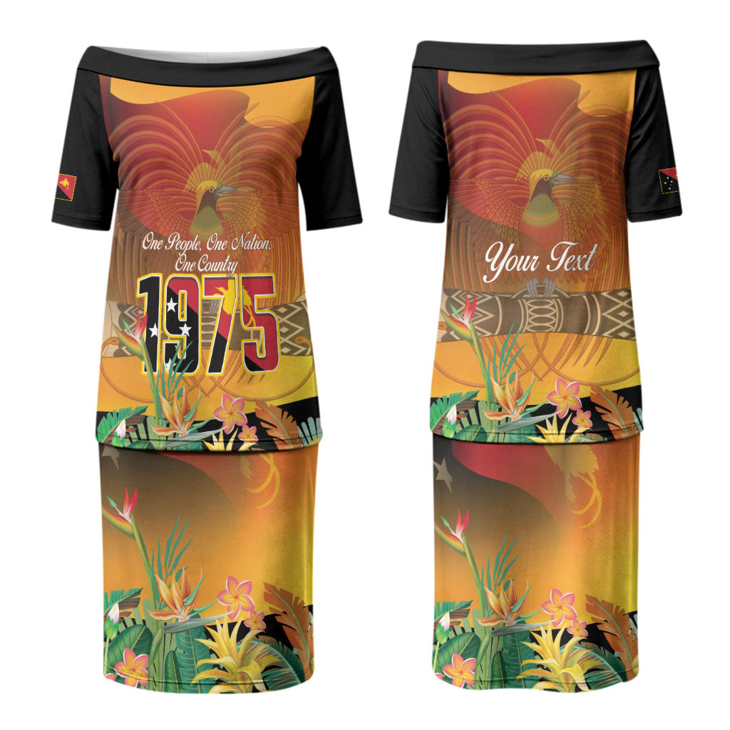Personalised Papua New Guinea Independence Day Family Matching Puletasi and Hawaiian Shirt One People One Nation One Country