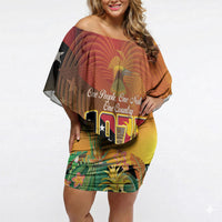 Personalised Papua New Guinea Independence Day Off Shoulder Short Dress One People One Nation One Country