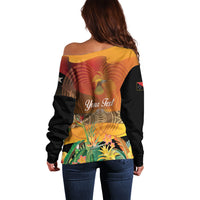 Personalised Papua New Guinea Independence Day Off Shoulder Sweater One People One Nation One Country