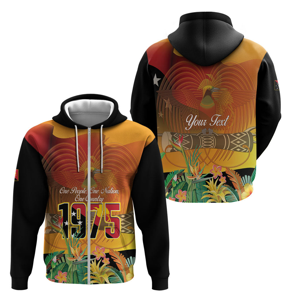 Personalised Papua New Guinea Independence Day Zip Hoodie One People One Nation One Country