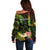Personalised Hawaii Off Shoulder Sweater Pray For Maui Hawaiian Plumeria Be Strong Reggae Verison LT14 - Polynesian Pride