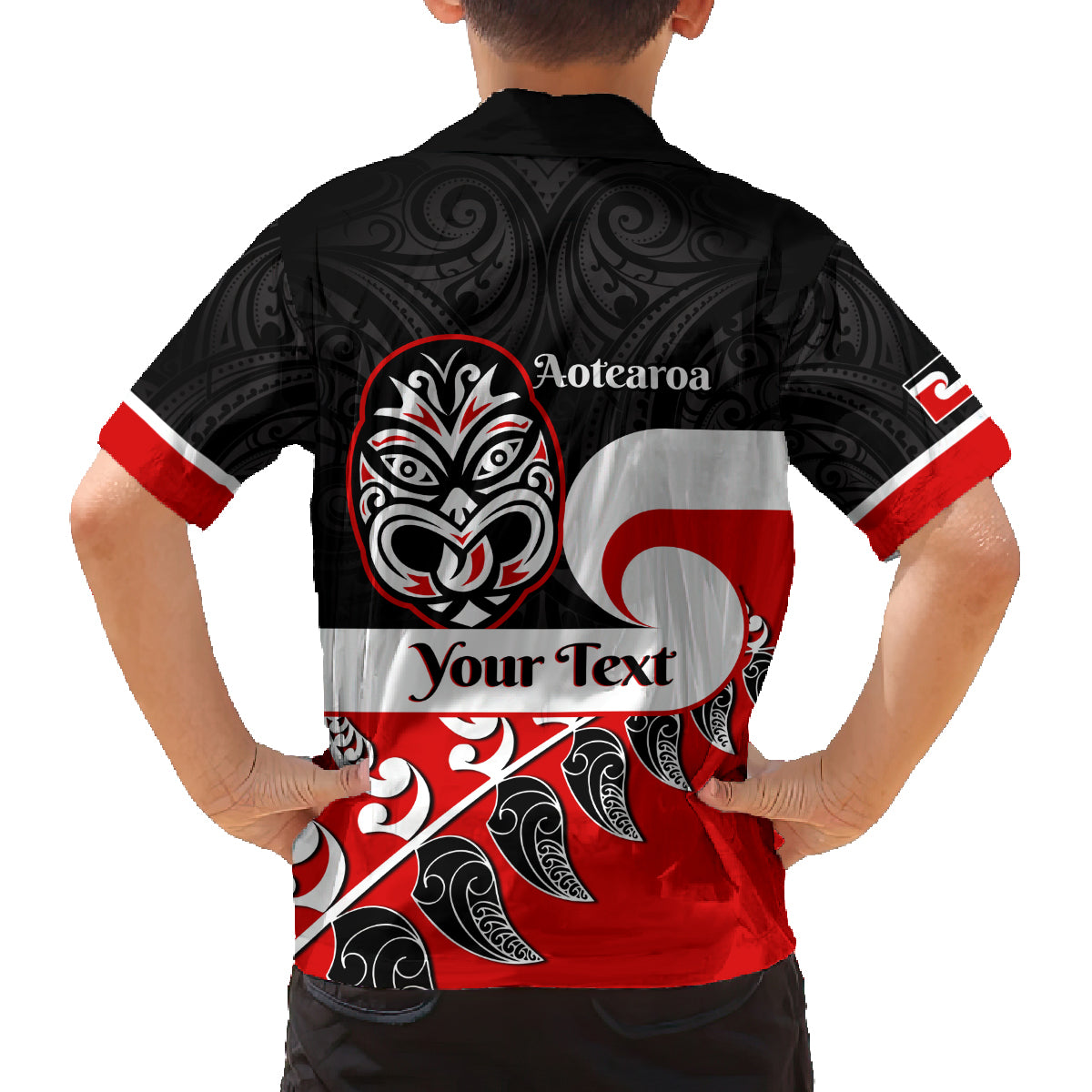 Personalised Te Reo Maori New Zealand Family Matching Off Shoulder Short Dress and Hawaiian Shirt Kia Haka Maori Fern With Tino Rangatiratanga LT14 - Polynesian Pride