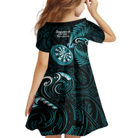 New Zealand Darts Family Matching Tank Maxi Dress and Hawaiian Shirt Happiness Is A Tight Threesome Maori Turquoise LT14 - Polynesian Pride