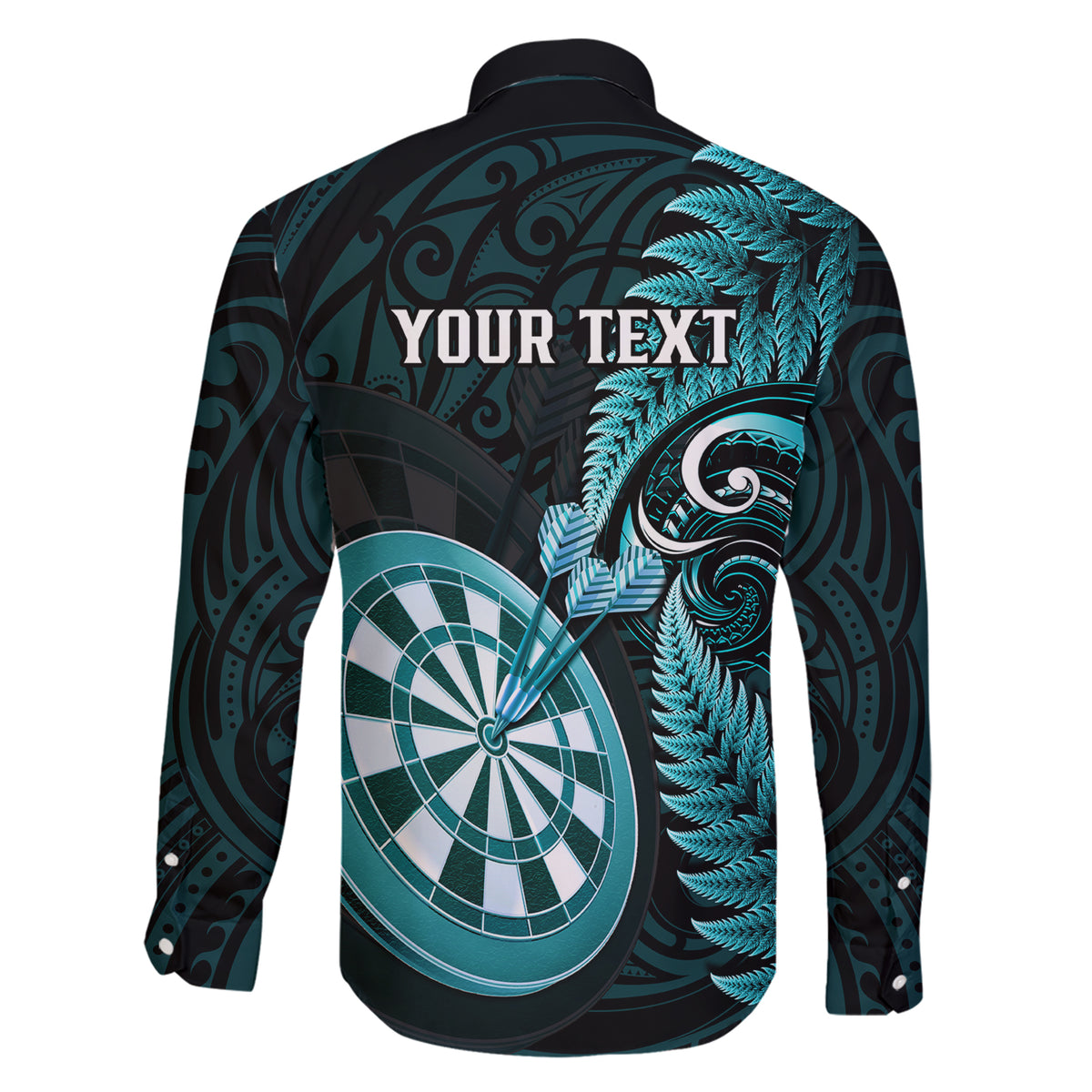 Personalised New Zealand Darts Family Matching Short Sleeve Bodycon Dress and Hawaiian Shirt Happiness Is A Tight Threesome Maori Turquoise LT14 - Polynesian Pride