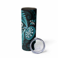 Personalised New Zealand Darts Skinny Tumbler Happiness Is A Tight Threesome Maori Turquoise LT14 - Polynesian Pride