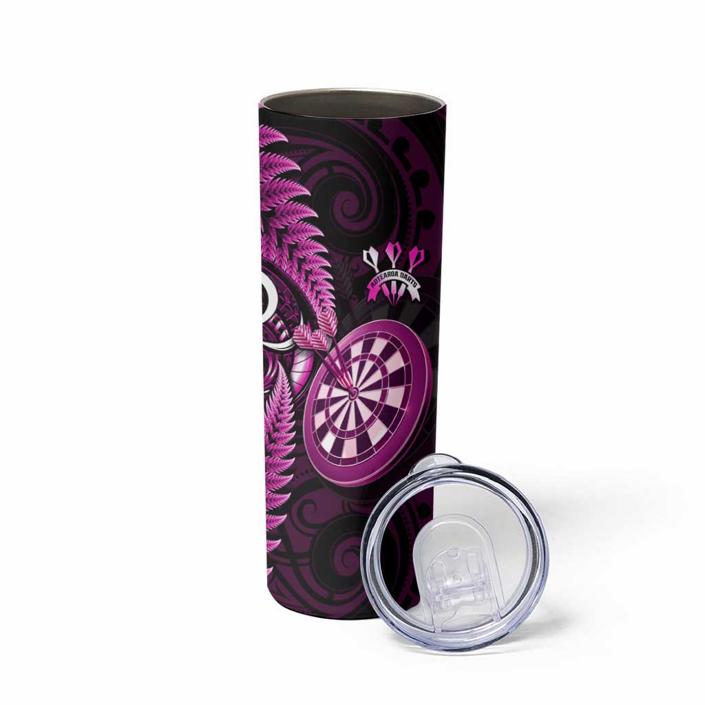 New Zealand Darts Skinny Tumbler Happiness Is A Tight Threesome Maori Pink LT14 - Polynesian Pride