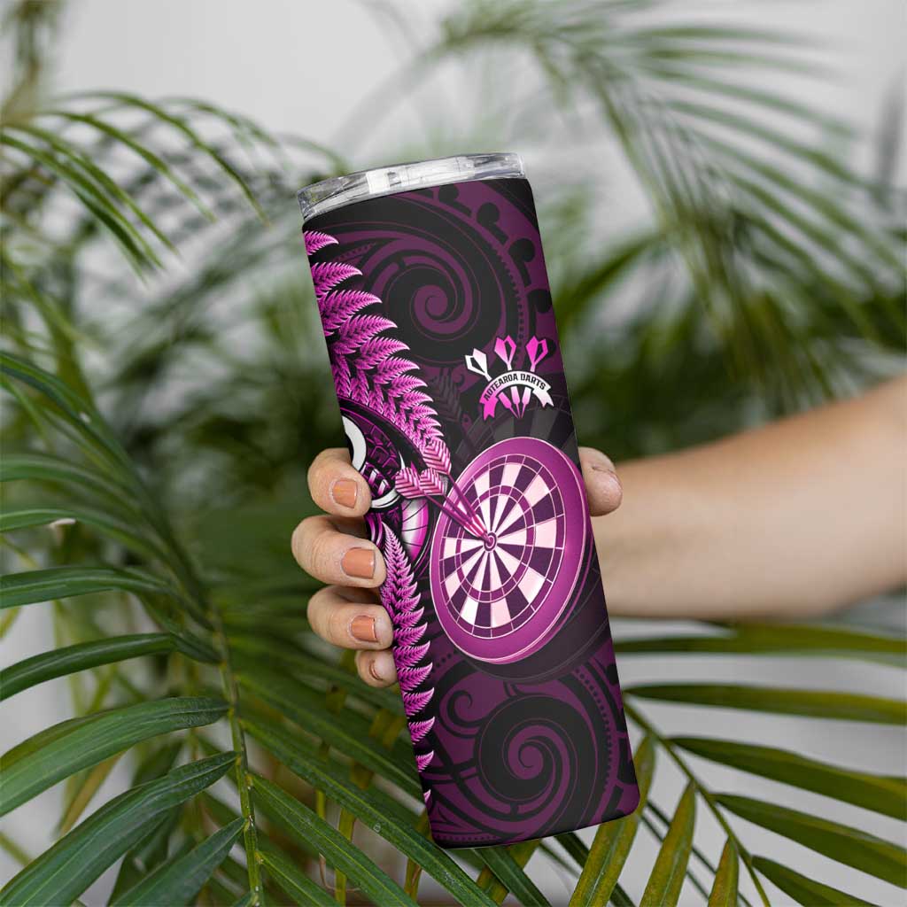 New Zealand Darts Skinny Tumbler Happiness Is A Tight Threesome Maori Pink LT14 - Polynesian Pride