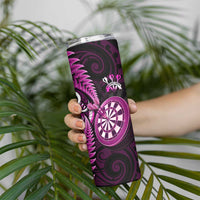 New Zealand Darts Skinny Tumbler Happiness Is A Tight Threesome Maori Pink LT14 - Polynesian Pride