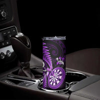 New Zealand Darts Skinny Tumbler Happiness Is A Tight Threesome Maori Purple LT14 - Polynesian Pride