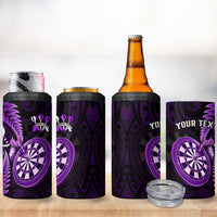 Personalised New Zealand Darts 4 in 1 Can Cooler Tumbler Happiness Is A Tight Threesome Maori Purple LT14 - Polynesian Pride