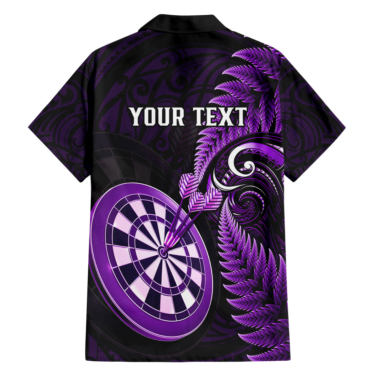 Personalised New Zealand Darts Family Matching Long Sleeve Bodycon Dress and Hawaiian Shirt Happiness Is A Tight Threesome Maori Purple LT14 - Polynesian Pride