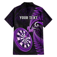 Personalised New Zealand Darts Family Matching Long Sleeve Bodycon Dress and Hawaiian Shirt Happiness Is A Tight Threesome Maori Purple LT14 - Polynesian Pride
