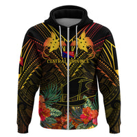 Papua New Guinea Central Province Hoodie Papua Niugini Coat Of Arms With Flag Style LT14 - Polynesian Pride