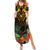 Papua New Guinea Central Province Summer Maxi Dress Papua Niugini Coat Of Arms With Flag Style LT14 Women Black - Polynesian Pride