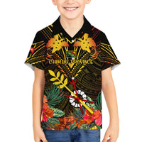 Papua New Guinea Chimbu Province Kid Hawaiian Shirt Papua Niugini Coat Of Arms With Flag Style LT14 - Polynesian Pride