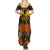 Papua New Guinea Chimbu Province Summer Maxi Dress Papua Niugini Coat Of Arms With Flag Style LT14 - Polynesian Pride