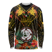 Papua New Guinea East New Britain Province Long Sleeve Shirt Papua Niugini Coat Of Arms With Flag Style LT14 Unisex Black - Polynesian Pride