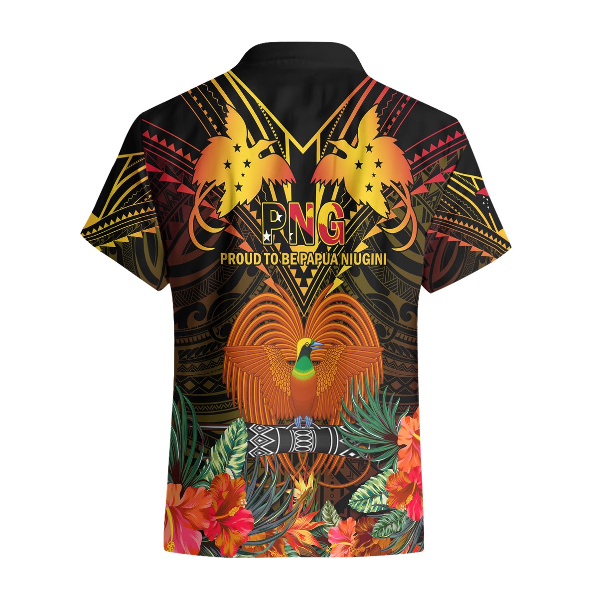 Papua New Guinea Southern Highlands Province Hawaiian Shirt Papua Niugini Coat Of Arms With Flag Style LT14 - Polynesian Pride