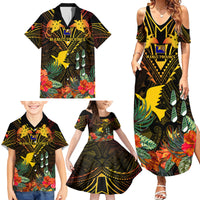Papua New Guinea Manus Province Family Matching Summer Maxi Dress and Hawaiian Shirt Papua Niugini Coat Of Arms With Flag Style LT14 - Polynesian Pride