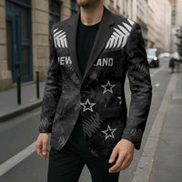 Custom New Zealand Silver Fern Football Blazer Go Aotearoa Grunge Black - Polynesian Pride