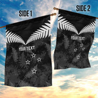 Custom New Zealand Silver Fern Football Garden Flag Go Aotearoa Grunge Black - Polynesian Pride